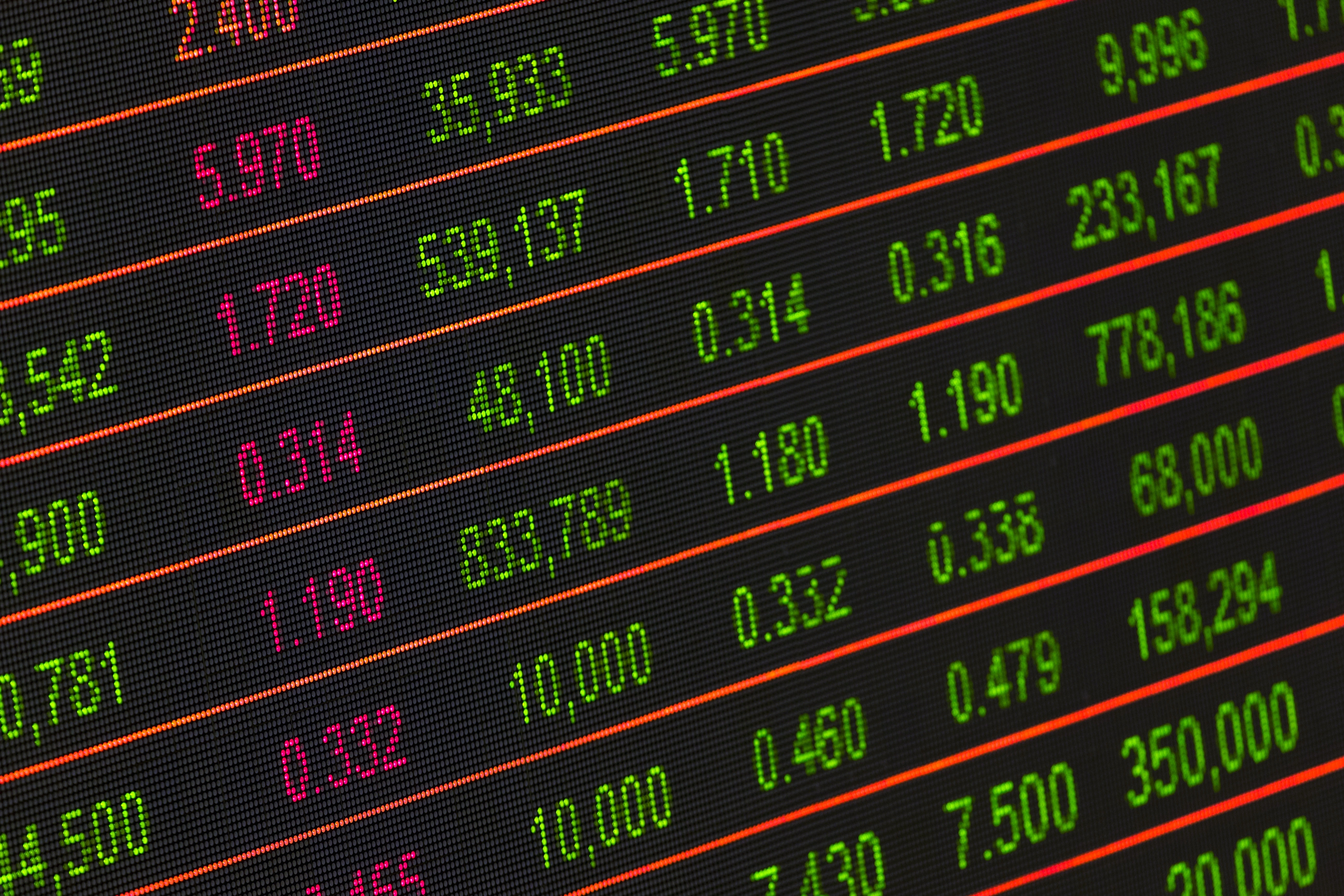 Photo representing stocks on the stock market.