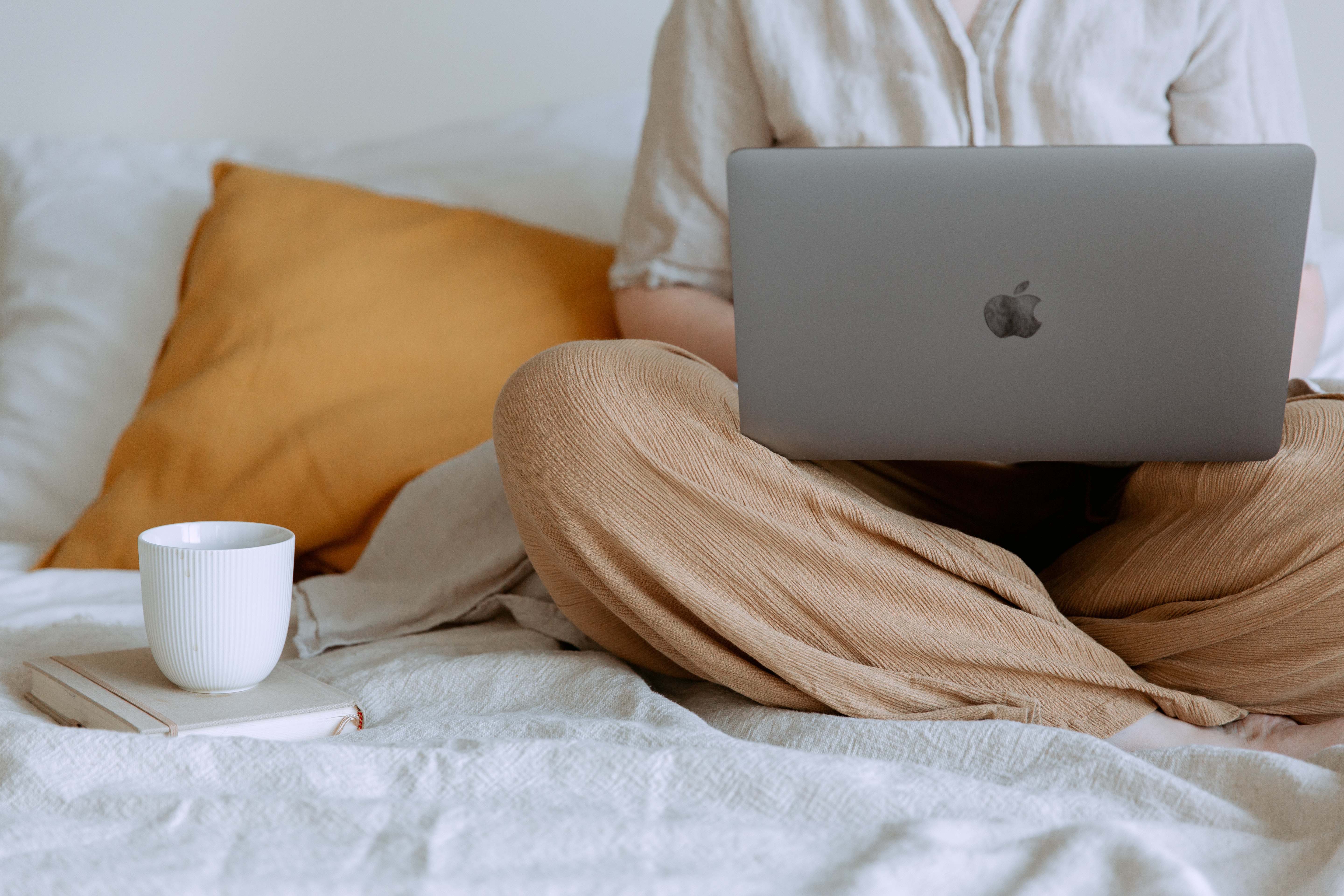 Image showing a person using the internet at home.