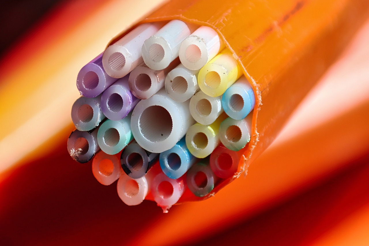 Glass fiber internet cables.