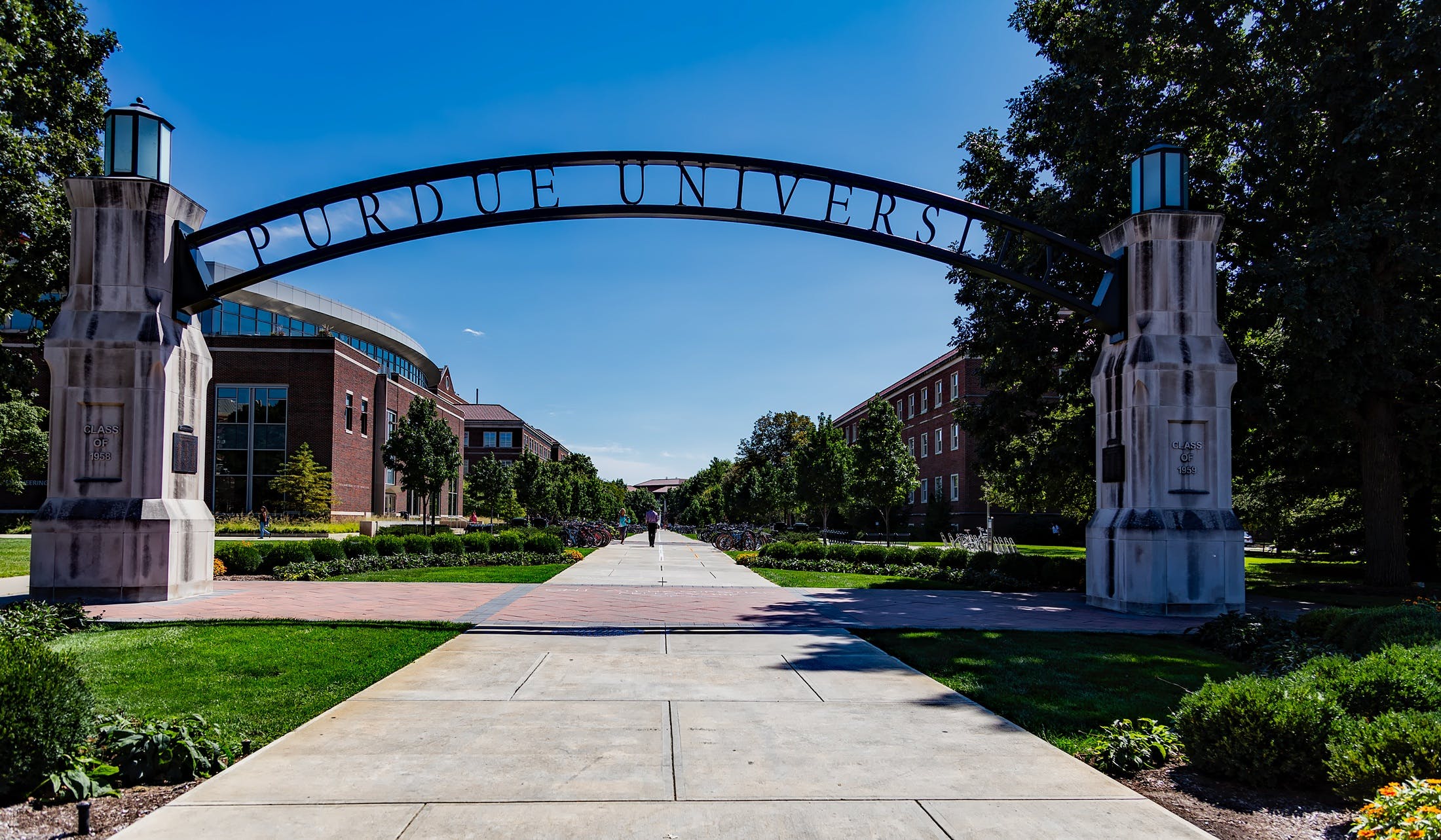A photo showing the gate for Perdue University.