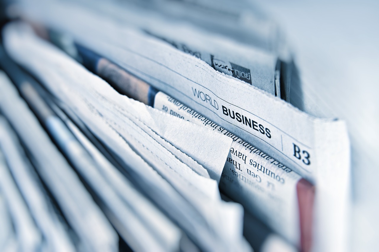 Image of the business section of a newspaper.