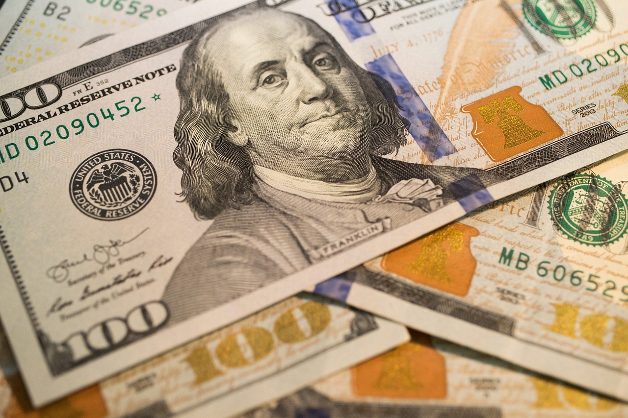 American currency in $100 bills.