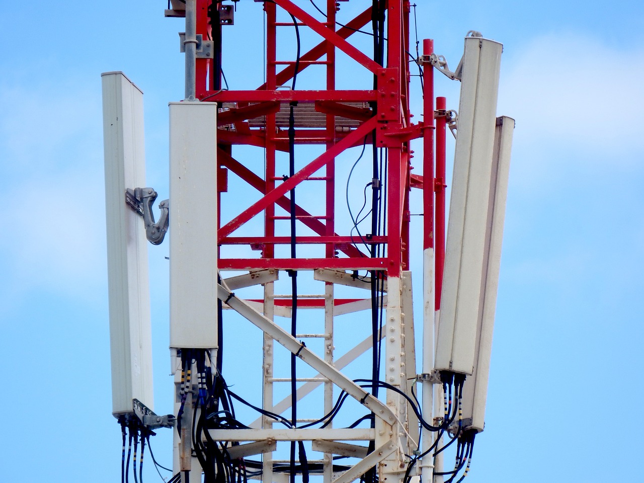 A 5G antenna tower.