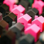 A collection of colorful miniature houses.
