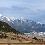 white mountains under gray sky