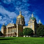 des moines, iowa, state capitol, building, structure, dome, landmark, historic, hdr, sky, clouds, lawn, grounds, government, architecture, city, nature, cities, urban