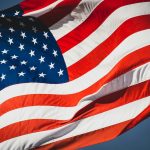 a red white and blue flag