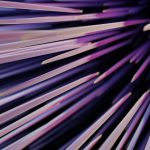 a close up of a purple and white object