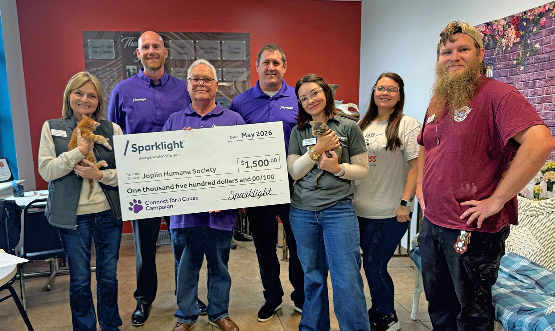 Sparklight awards $10,000 to half a dozen local animal shelters