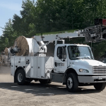 Sertex Broadband says crews have started deploying fiber optic lines for high-speed internet along the route connecting Calais to Bangor.