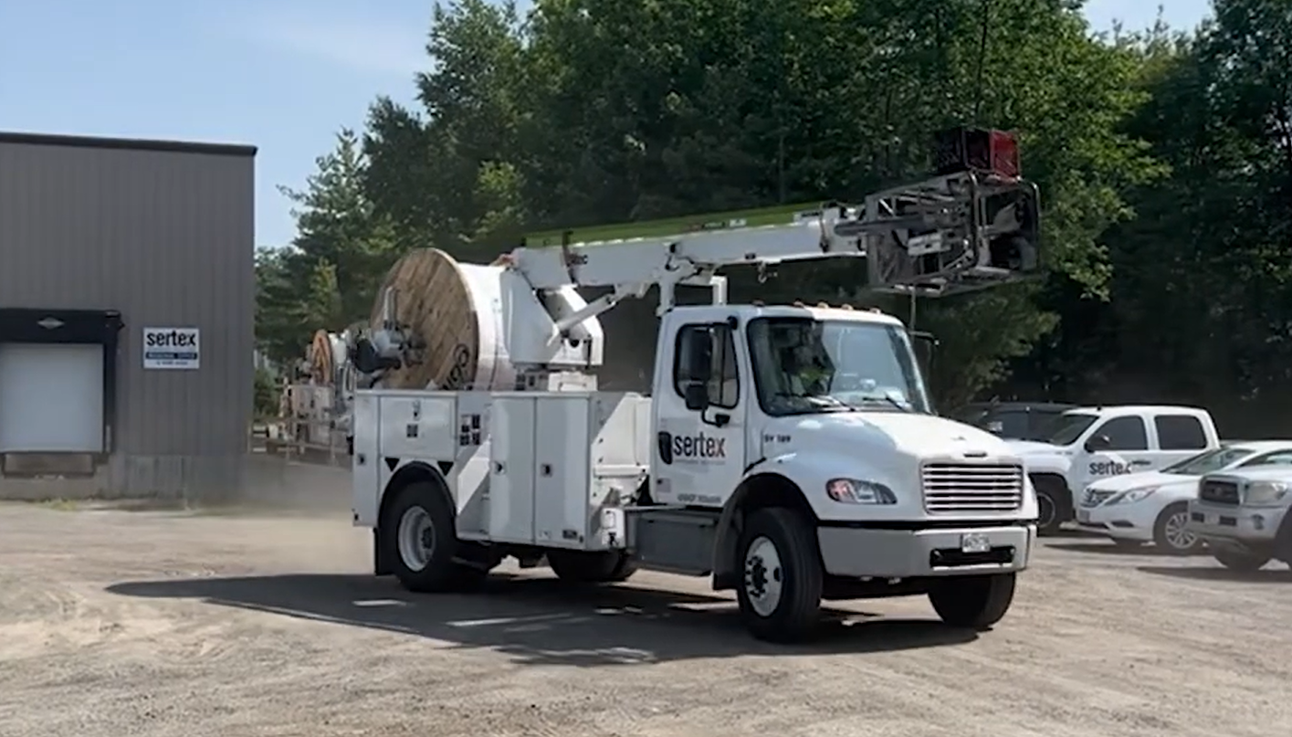 Sertex Broadband says crews have started deploying fiber optic lines for high-speed internet along the route connecting Calais to Bangor.